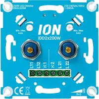 ION Industries Led duo dimmer inbouw 2x 0.3-200W | Fase afsnijding (RC) |