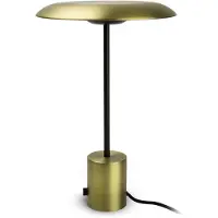 Faro Hoshi - tafellamp - Ø 26 x 40 cm - 12W dimbare LED incl. - goud en zwart
