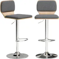 HOMCOM barkruk - stof met linnenlook (100% polyester) - 41x47,5x102cm - Grijs