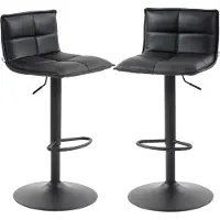 HOMCOM barkruk - PU, metaal - 44x45x106cm - Zwart