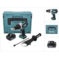 Makita Boormachine + slagboor, DHP 458 G1J Accu klopboormachine 18 V 91 Nm + 1x accu 6,0 Ah + Makpac - zonder lader (Oplaadbare batterij)