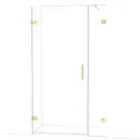 Maxaro Diamond Douchedeur | 115 cm Glanzend lichtgoud Helder glas Draaideur
