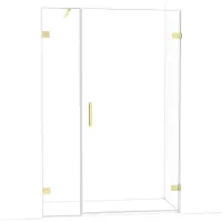 Maxaro Diamond Douchedeur | 135 cm Glanzend lichtgoud Helder glas Draaideur