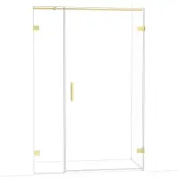 Maxaro Diamond Douchedeur | 135 cm Glanzend lichtgoud Helder glas Draaideur