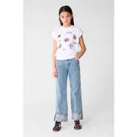 Shoeby T-shirt wit Meisjes Katoen Ronde hals Effen - maat 122/128