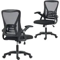 HOMCOM bureaustoel - mesh (100% polyester) - 59,5 x 56 x 103 cm - zwart