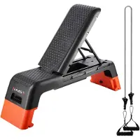 HMS Verstelbare Fitness Step Pro - Aerobic Stepper - Zwart/Oranje