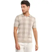 Blue industry De gebreide print polo |