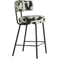 Light & Living Light&living Barkruk 52,5x51x93 cm HARVIE crème-zwart+mat zwart