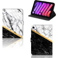 B2Ctelecom iPad Mini 6 (2021) Leuk Tablet hoesje Marmer Wit Zwart - Origineel Cadeau Man