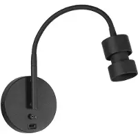 Steinhauer Zwarte wandlamp Upround 3517ZW + USB-A exclusief lichtbron