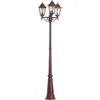 QAZQA Klassieke buitenlantaarn donkerrood 220cm 3-lichts IP44 - Havana