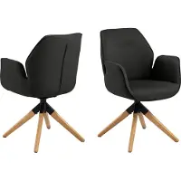 AC Design Eetkamerstoel Aubin - donkergrijs/bruin