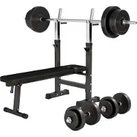 Gorilla Sports Verstelbare Halterbank Met 70 kg Halterset Kunststof