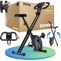 Zipro Hometrainer Fiets Future X – Opvouwbare X-bike voor kleine woningen – Magnetische fitnessfiets, ruimtebesparend, stille werking, hartslagmeting, tablethouder