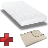 Sleezzze Premium 7-zone matras, 100x200 cm, CloudComfort, hoogte 15 cm, stevigheid H2/H3 + Sleezzz slim deken, 140 x 200 cm