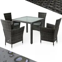 Casaria Polyrotan Tuinset Bali 5-delig Grijs/Antraciet