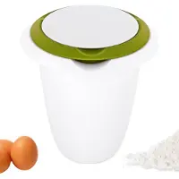 Westmark Beslagkom met tweedelige deksel, 1 l, met schenktuit, kunststof, wit/appelgroen, 3151227A