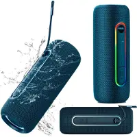 Krüger&Matz Krüger & Matz Street Draadloze Draagbare Bluetooth 5.0 Speaker - Waterdicht IPX5 - RGB Verlichting - TWS Functie - 20W - Blauw