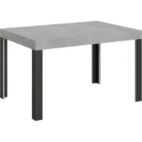 Itamoby - Uitschuifbare eettafel 120/224x90 cm, serie Linea, cementlook blad, poten in antracietkleur