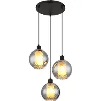 Globo Design Hanglamp Ulf 3 Lichts Zwart