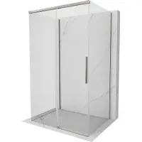 Mexen Rox-3S 3-zijdige schuifdouchecabine 145 x 75 , transparant, geborsteld nikkel - 8C2-145-075-97-00-3S