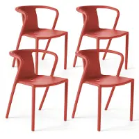 Oviala - Lot van 4 rode plastic polypropyleen stoelen - Berlin