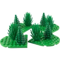 LEGO MOC set van 12 bomen en struiken in groen, bestaande uit 12 onderdelen – elke set is individueel samengesteld