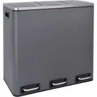 SVITA TM3X18 Prullenbak 54L - afvalbak afvalscheiding grijs