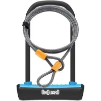 Onguard Zámel hoefijzervormig, 115x230x11 mm + ketting 1200x10 mm, blauw, met 2 sleutels en beugel
