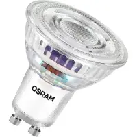 Osram Energieklasse LED-reflectorlamp PAR16 met 2,5 W, 450 lm, koud wit (4000 K) gemaakt van loodvrij glas met GU10 voet in energie-efficiëntieklasse A, 50 mm diameter, IP20.