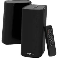 Creative Labs T100 - 2.0 compacte HiFi-desktopluidsprekers, maximaal 80W piekvermogen, Bluetooth 5.0, optische ingang, AUX-in, Wide SoundStage met basregeling voor computers en laptops (zwart)