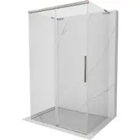Mexen Rox-3S L 3-zijdige schuifdouchecabine 145 x 75 , transparant, geborsteld nikkel - 8C2L-145-075-97-00-3S