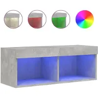vidaXL Tv-meubel met LED-verlichting 80x30x30 cm betongrijs
