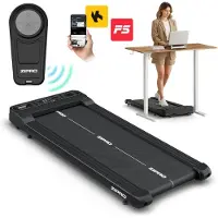 Zipro Catwalk - Loopband onder Bureau - Wandelband - 1-6 km/h - Loopband met Bluetooth - LED-display - Draadloze afstandsbediening - Walking Pad - Easy Walk-dempingssysteem - max. 100 kg - Zwart