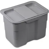 Sotech BIOBIN - Afvalbak met deksel - 4,2 liter - GRIJS - Kunststof - EASY CLEAN - voor op het aanrecht