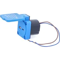 As Schwabe 45091 USB-laadbus Met USB-C, Met USB-laaduitgang IP54 Blauw