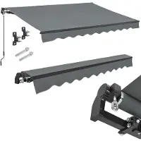 Juskys Zonnescherm / Luifel - 400 x 300 cm - Grijs - Incl. Bevestigingsmaterialen