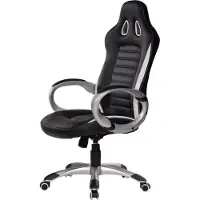 Amstyle bureaustoel/kantoel RACER, lederlook, zwart
