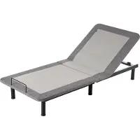 Beliani BRUNOY - Bedframe verstelbaar - Grijs - 80 x 200 cm - Polyester