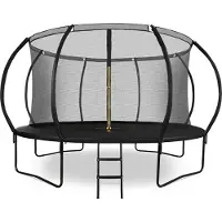 HyperMotion XXXL Trampoline 430 cm met Intern Veiligheidsnet en Ladder - Kindertrampoline - Max. 150 kg - Zwart