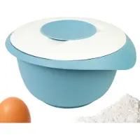 Westmark Mengkom met tweedelige deksel, 3,5 l, met schenktuit, kunststof, wit/blauw, 3155227B