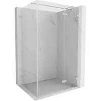 Mexen Lunar T draaideur douchecabine rechts 90 x 80 , transparant, geborsteld nikkel - 834T-090-080-97-00-P