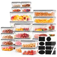 Avalo Vershoudbakjes - 30 Delige set - Luchtdicht - BPA Vrij - Magnetron en Vriezer Bestendig (30 stuks)