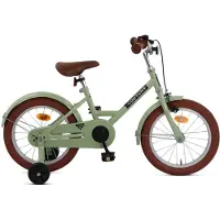 Nogan Dutchy Kinderfiets 16 Inch - Met Zijwieltjes - Verstelbaar Stuur & Zadel - Terugtraprem & V-Brake - Groen