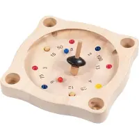 Goki ROULETTE vierkant 22x22cm, rubberboomhout, 6+