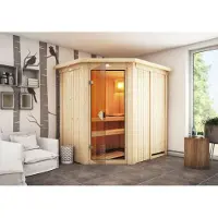 Karibu | Saja Sauna met Dakkraag | Bronzeglas Deur