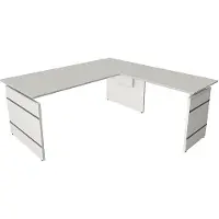 Theo Kerkmann Büromöbelfabrik GmbH & Co. KG Form 4 Bureau L-vorm Lichtgrijs Wang 1.800 (B) x 1.800 (D) x 760 (H) mm