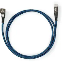 Nedis USB-kabel USB 2.0 | Apple Lightning 8-polig | USB-C stekker | 60 W | 480 Mbps | Vernikkeld | 1,00 m | Rond | Gevlochten / Nylon | Blauw / Zwart