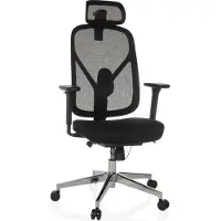 Hjh OFFICE Bureaustoel / draaistoel RALOO PRO zitting stof / rugleuning mesh zwart